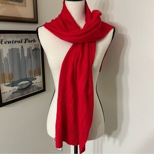 Red 100% Cashmere Cable Knit Scarf